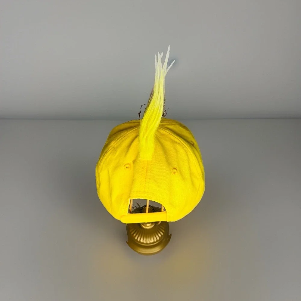 Funny Novelty Rubber Duck Hat Hair Wig Baseball Cap Cute Yellow Mascot Costume